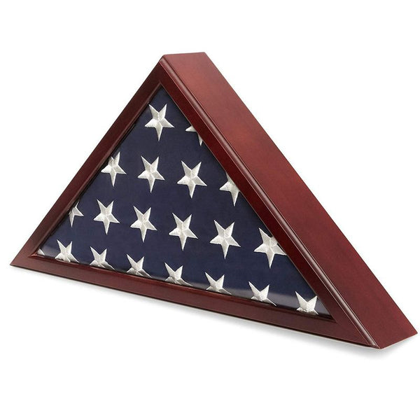 Veteran Burial American Flag Display Case, Glass Box (24.7 x 12.4 x 3.5 In)