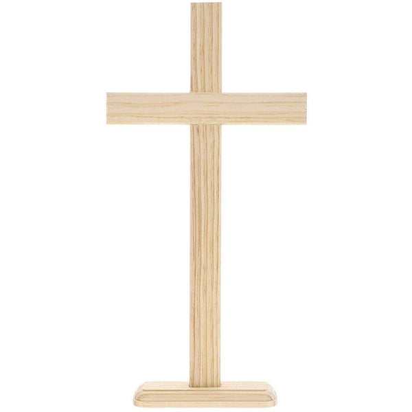 Wood Crosses for Crafts and Table Displays, Wooden Cross (7.9 x 15.5 In, 2 Pack)