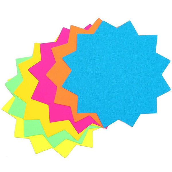 Blank Starburst Signs (4 x 4 in, Multicolored, 120 Pack)