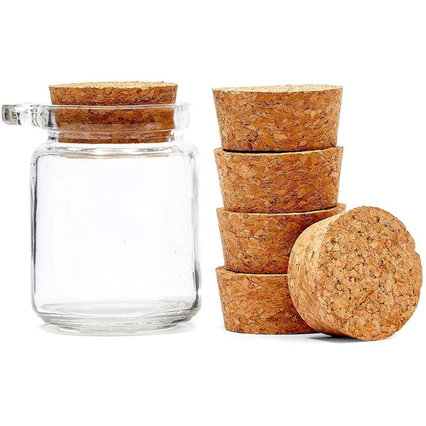 Size #28 Tapered Cork Plugs for Jars and Bottles (2.1 x 1.88 x 0.94 In, 6 Pack)
